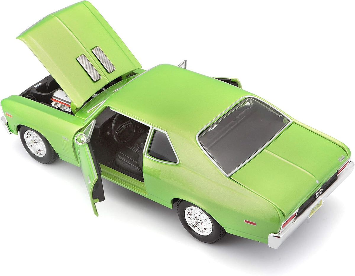 Maisto 1:24 Escala 1970 Chevrolet Nova SS Vehículo fundido a presión (los colores pueden variar), verde