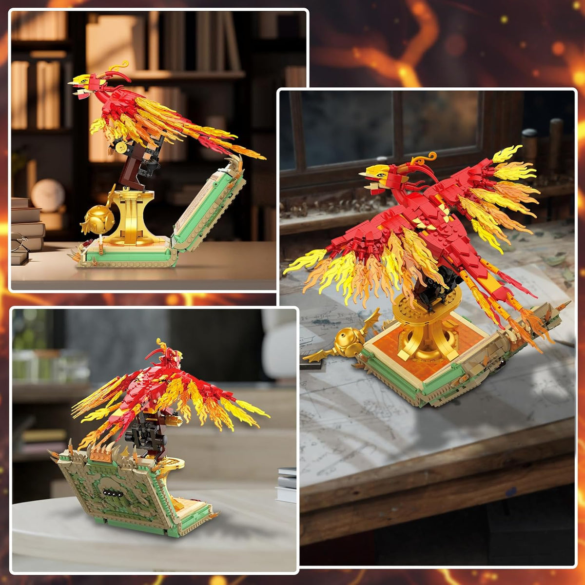 Juego de 1252 piezas Moc Fire Phoenix con bloque de