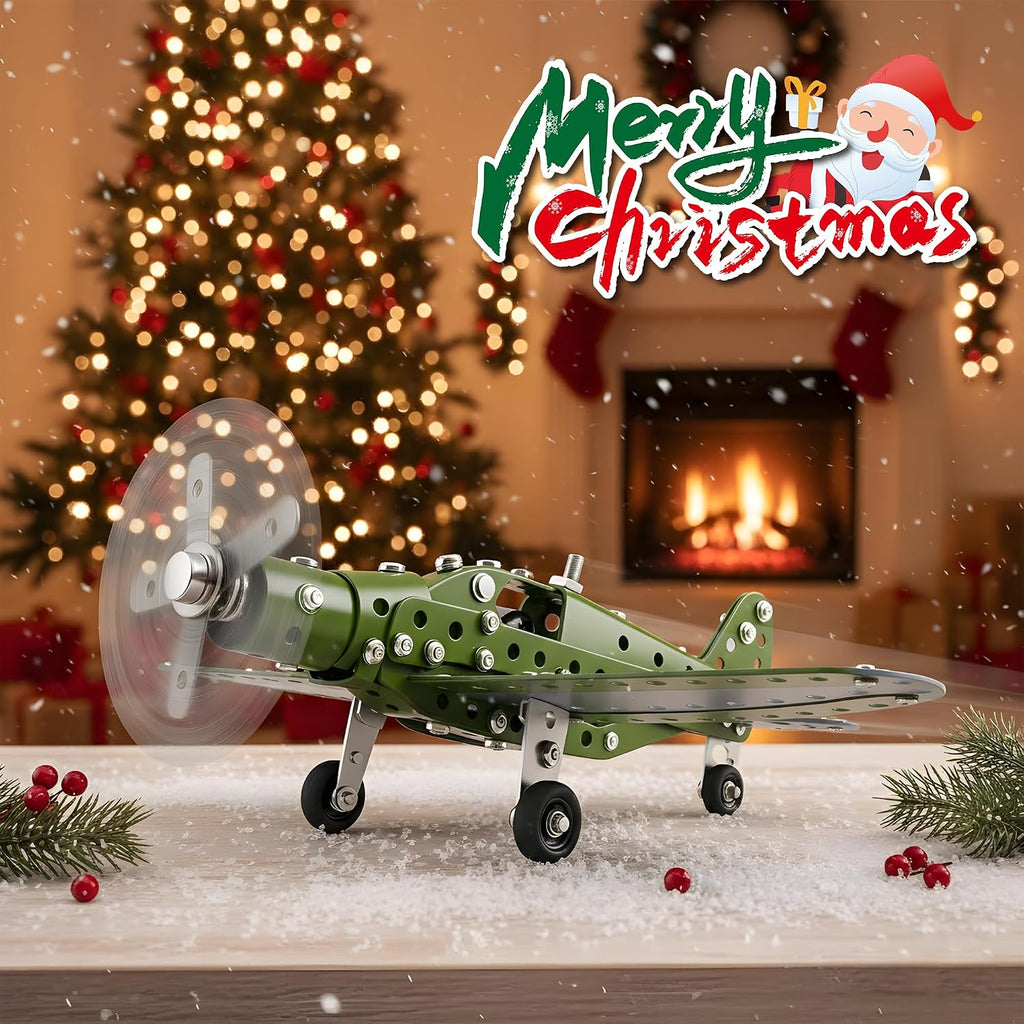 STEM Kit de construcción de aviones de metal para niños, juego de