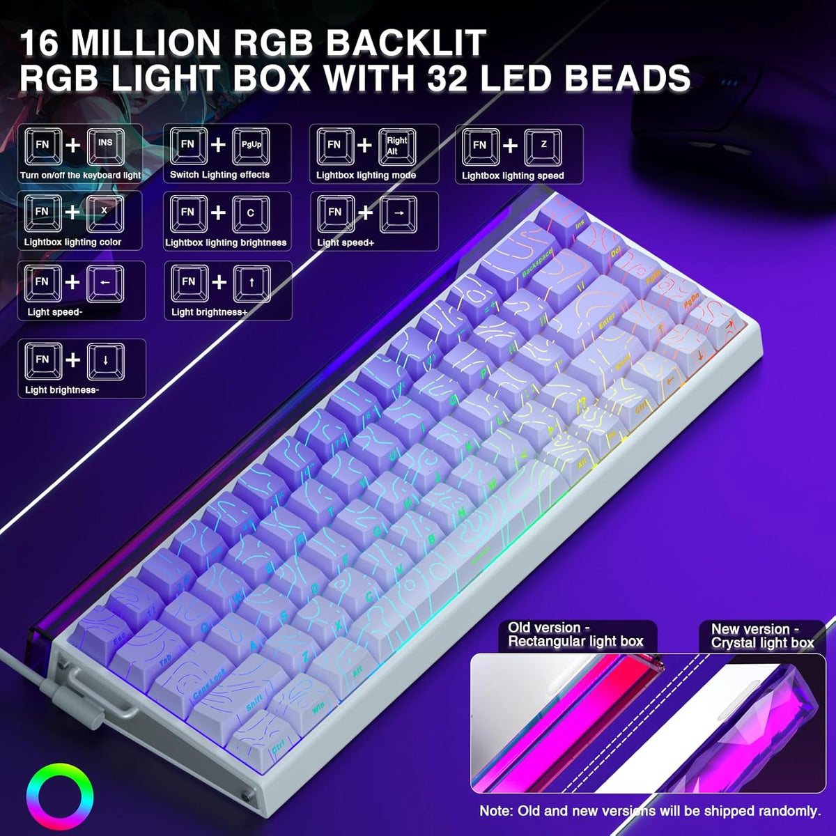 AULA Hero 68 HE Teclado para Juegos 60% con Cable, Teclado con Inte...