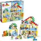 LEGO DUPLO Town 3 en 1 casa familiar 10994 Juego de construcción educativo STEM, juguete de regalo para Navidad para niños pequeños de 3 años en adelante, juguete de auto y casa de 3 pisos permite que