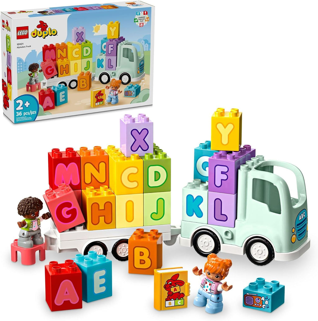 LEGO DUPLO - Juguete de camión del alfabeto de la ciudad, juguetes educativos y de aprendizaje para niños y niñas en edad preescolar, a partir de 2 años, bloques del alfabeto para niños y niñas, ideas