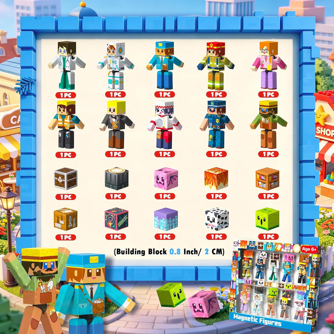 Juego de 20 piezas de figuras magnéticas de personas, imán giratori...