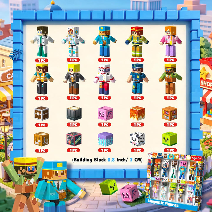 Juego de 20 piezas de figuras magnéticas de personas, imán giratori...