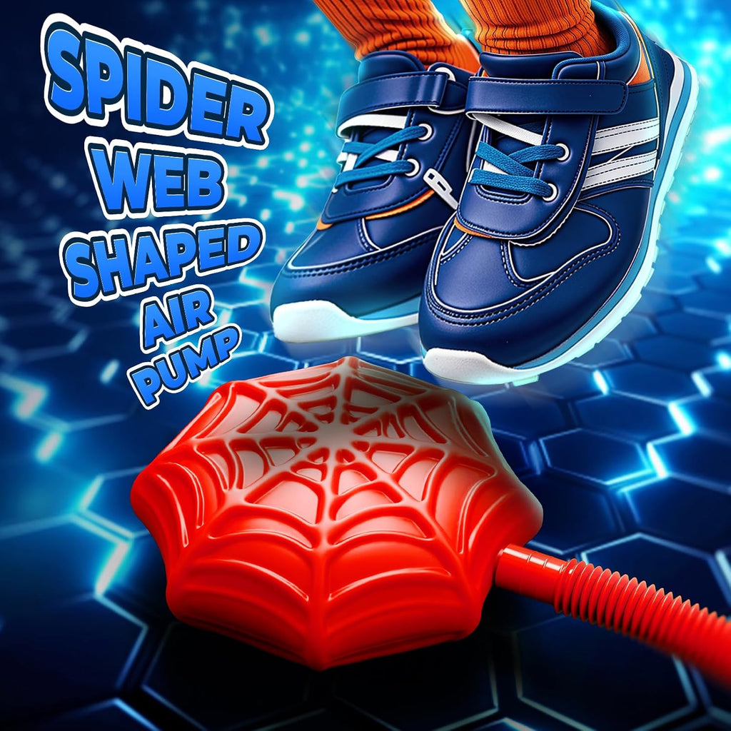 Lanzacohetes araña para niños, 4 cohetes con bomba de aire de red, juguetes de lanzamiento de pisoteo, juguetes de araña al aire libre, regalos para niños y niñas de 3 a 10 años