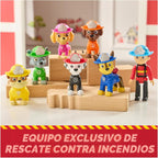 Paquete de figuras de acción coleccionables del equipo de rescate contra incendios de Paw Patrol con 7 figuras, incluyendo Ryder y 6 cachorros, juguetes para niños y niñas a partir de 3 años