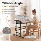 Mesa de rompecabezas de 1500 piezas con ruedas, cajones y cubierta, altura ajustable de 33.58 x 24.92 pulgadas y tablero de rompecabezas de inclinación de 45° para adultos, también ideal como mesa de cuentas fusibles
