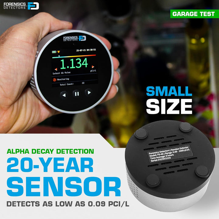 Detector de radón de Forensics Uso doméstico Sensor de