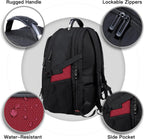 ANTERK Mochila extra grande, mochila de viaje para laptop, Rojo, 17 pulgadas