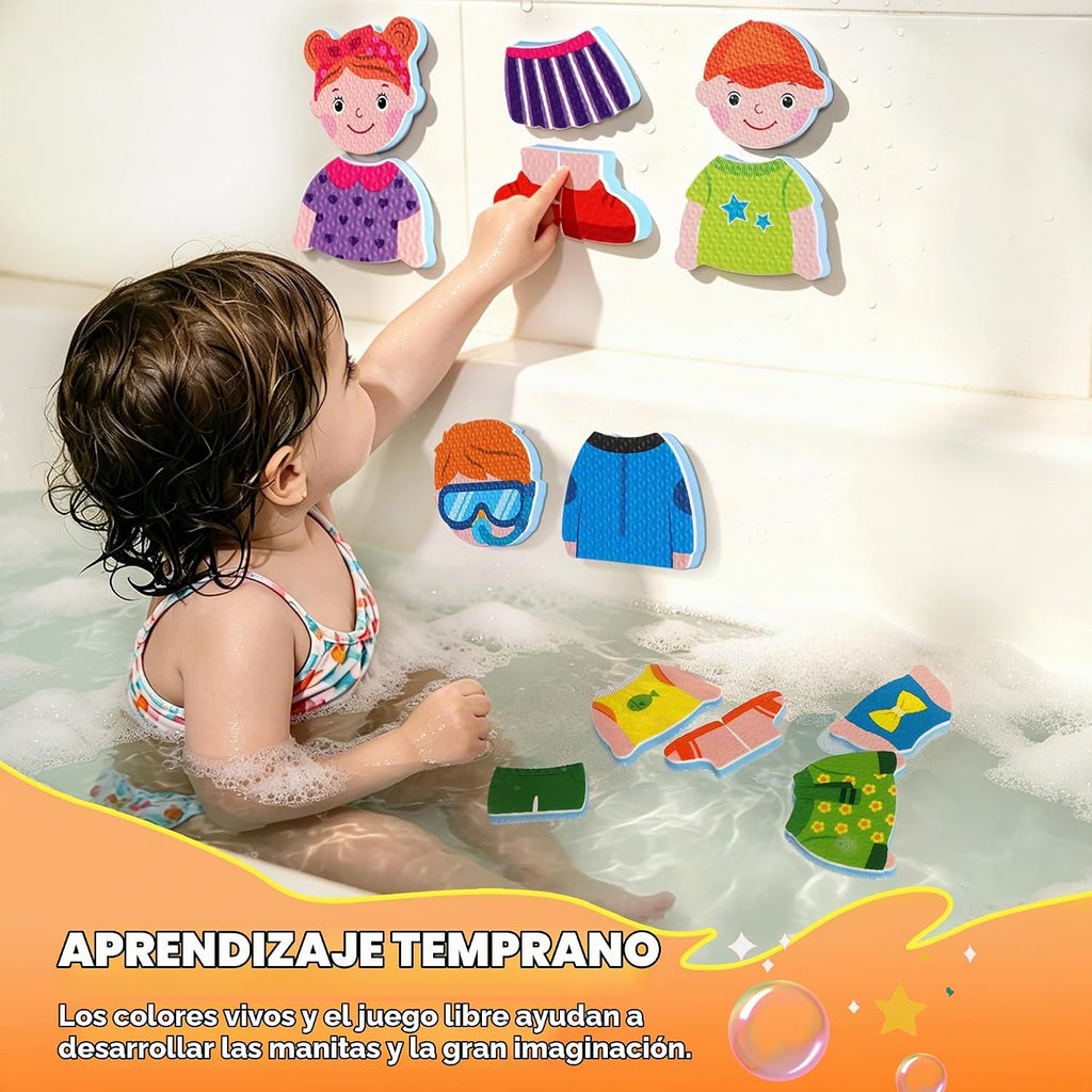 Juguetes de baño para bebés de 1 a 3 años, 32 piezas de juguetes