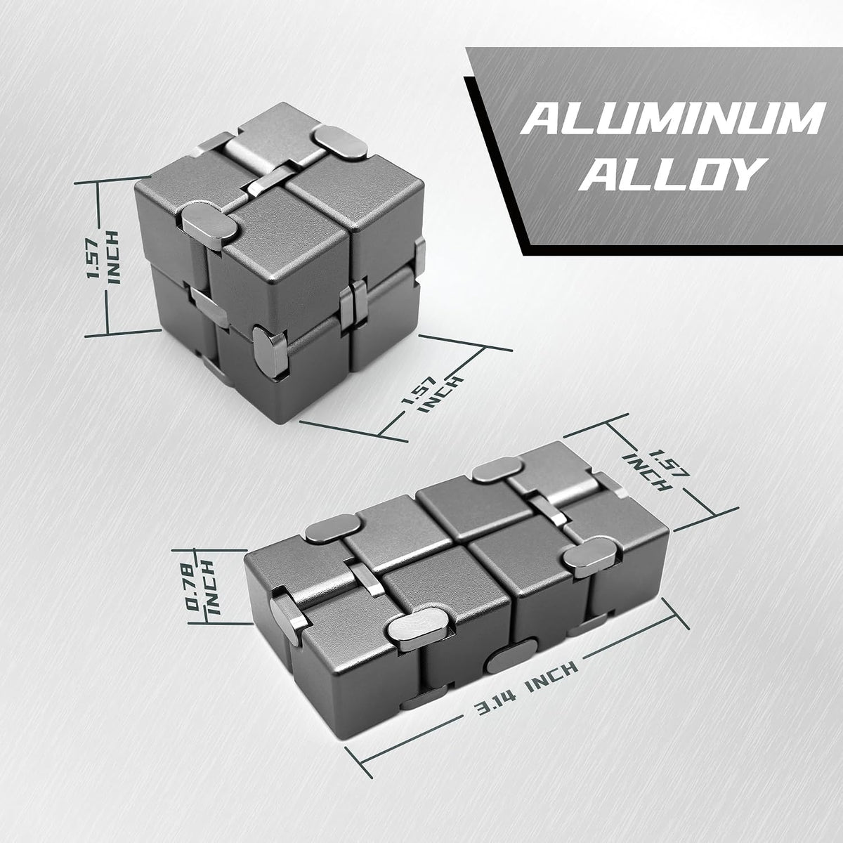 Cubo infinito de metal Fidget juguete para aliviar el estrés TDAH
