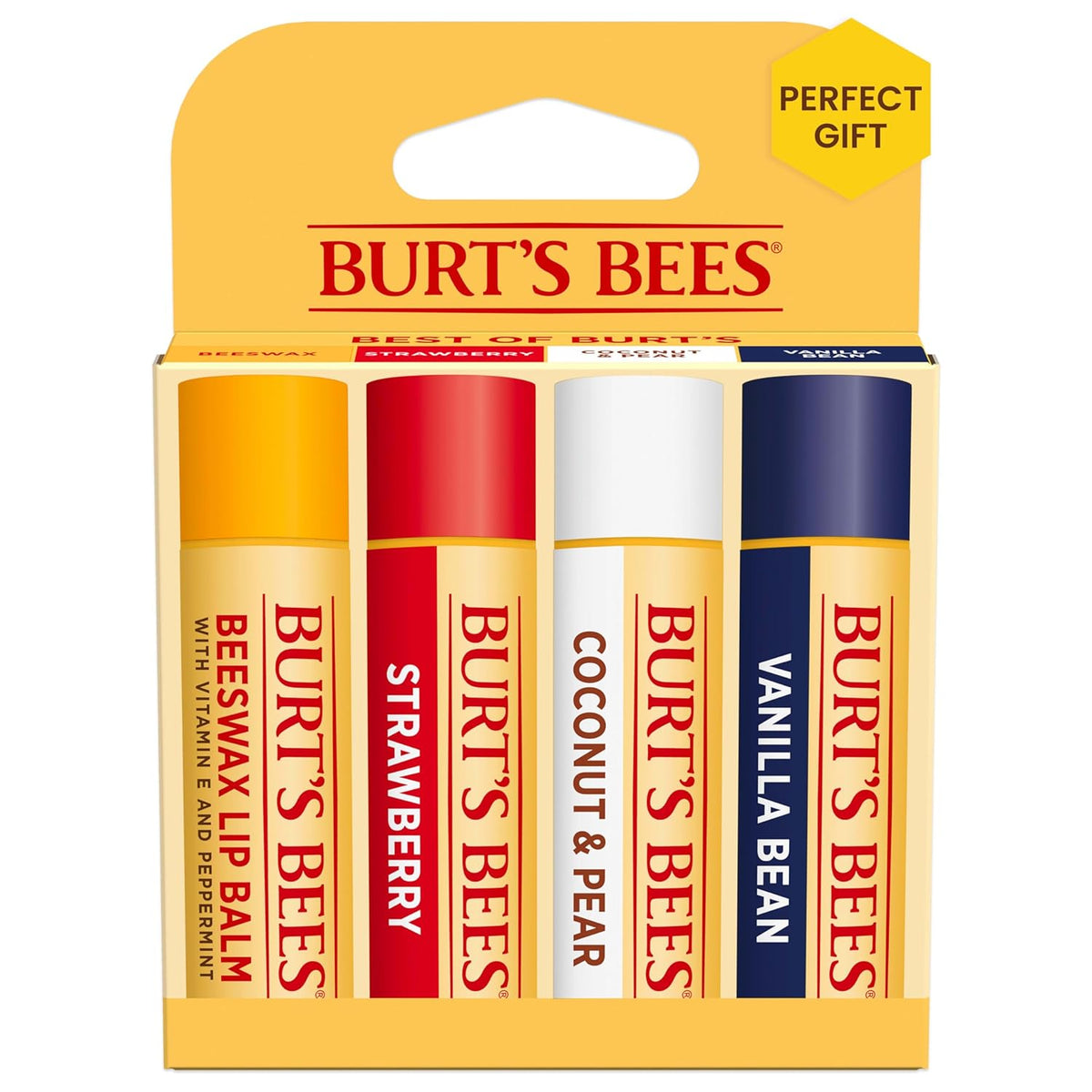 Burt's Bees Bálsamo labial, cera de abejas, fresa, coco y pera,...