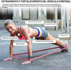 Bandas de resistencia con asas, bandas de resistencia largas de tela, juego de 10 bandas largas de entrenamiento con anclaje de puerta, asas, bandas de ejercicio para entrenamiento