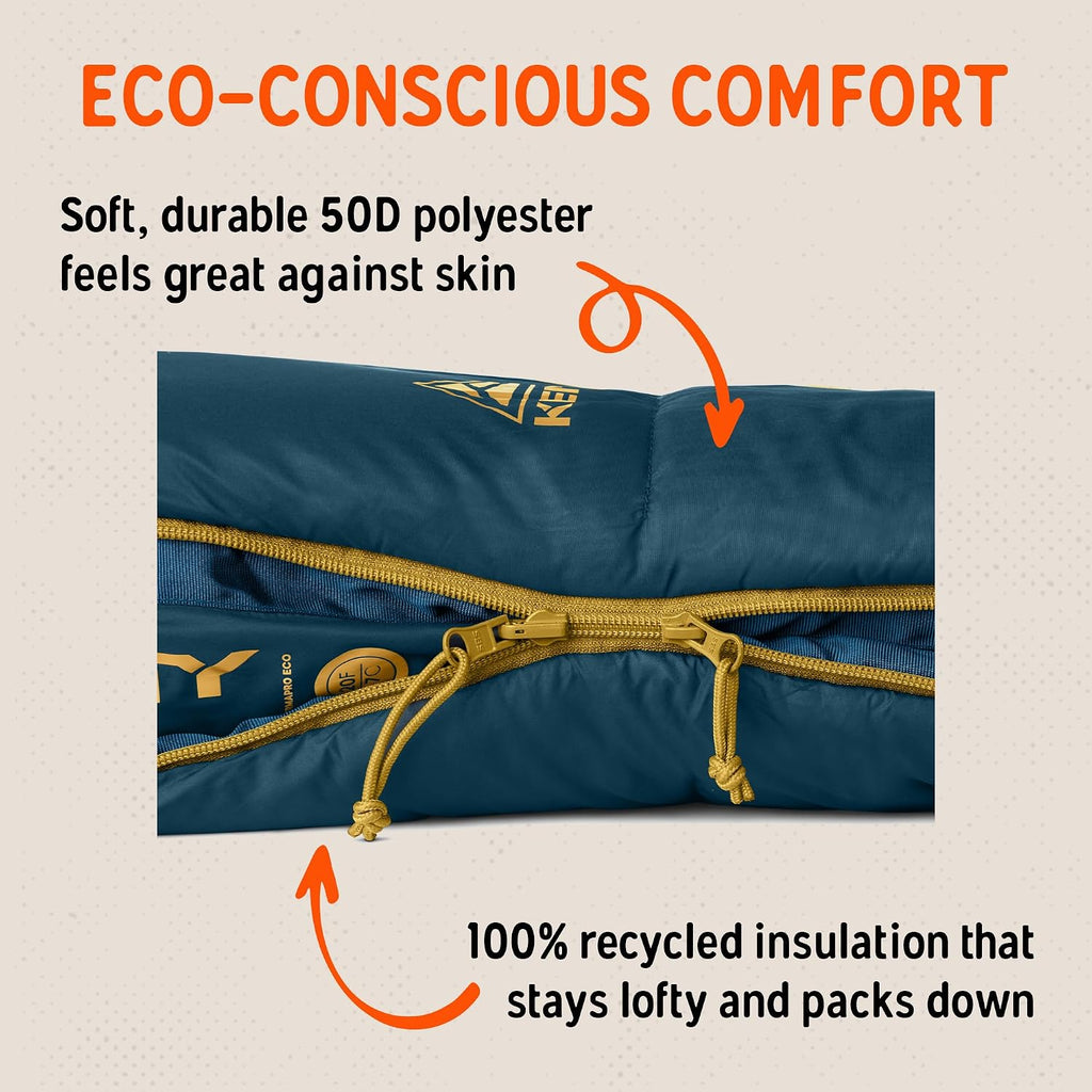 Kelty Solstice - Saco de dormir rectangular de gran tamaño, 2-3 estaciones