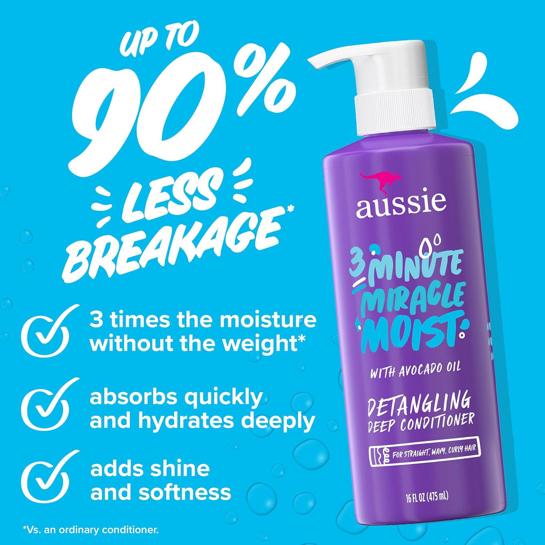 Aussie Miracle Moist Shampoo y acondicionador con acondicionador pr...