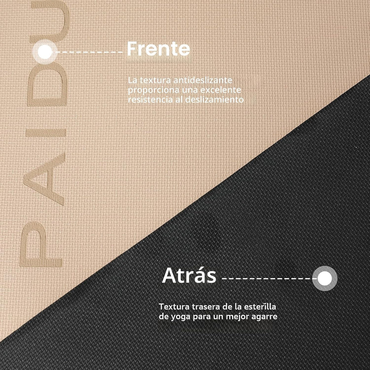 PAIDU POE Yoga Mat （10mm）Extra Thick Fitness Mat 72"x24" con Carry Strap