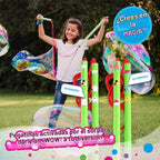 Kit de burbujas grandes de gran valor: 2 varitas de burbujas grandes, paquete de 6 unidades de polvo de burbujas grandes (hace 6 galones) | Juguete al aire libre para niños, niñas | Polvo