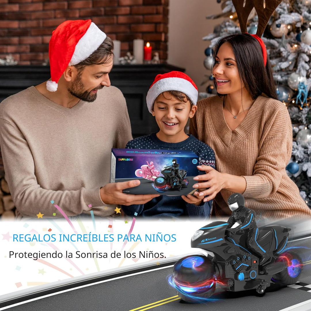 iappadore Motocicleta RC, Motocicleta de Control Remoto con Luces R...