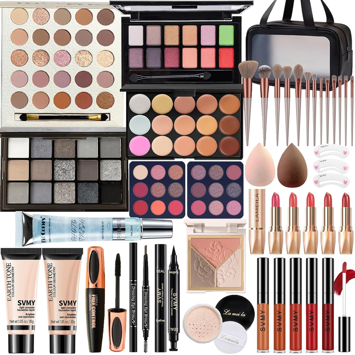 Set de maquillaje para mujeres, juego de maquillaje de viaje para a...