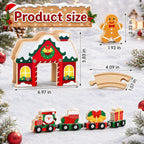 Juego de tren de madera de Navidad para niños, juguetes con manual de instrucciones (idioma español no garantizado), juguetes educativos STEM, regalos de Navidad