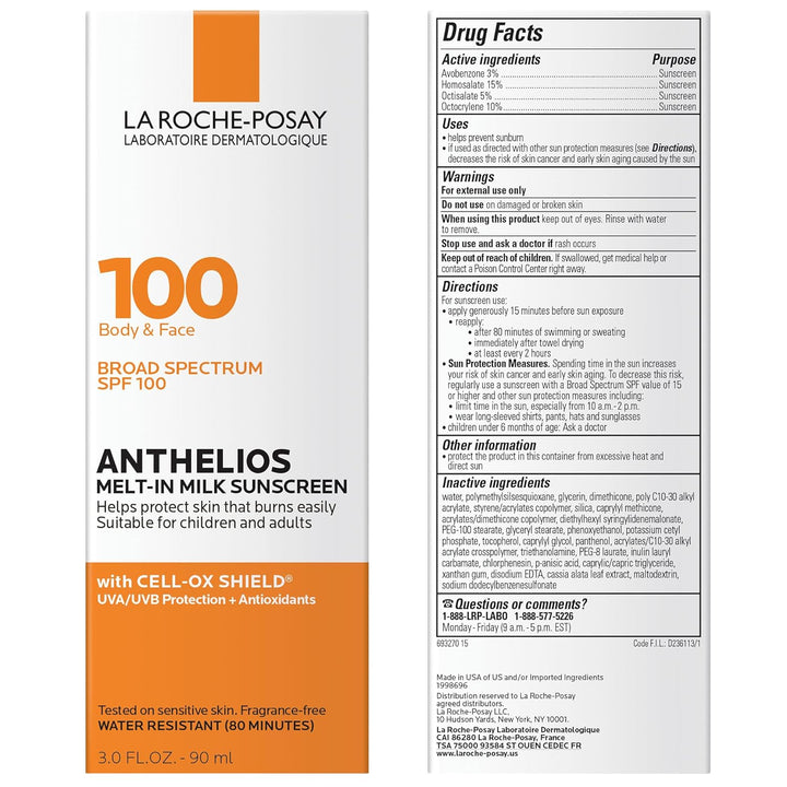 La Roche-Posay Anthelios Melt-In Milk Protector solar SPF 100, prot...