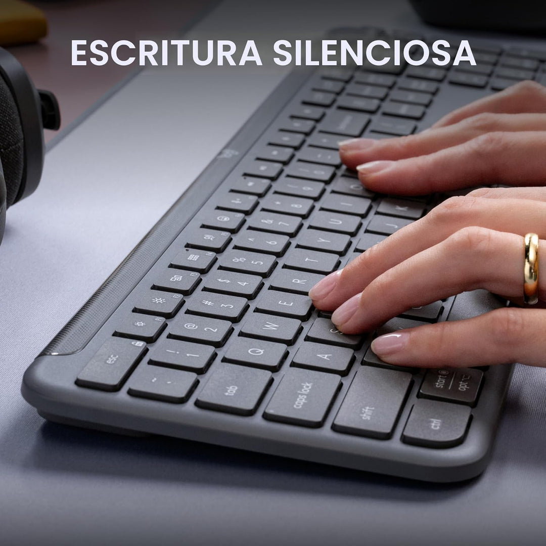 Logitech Signature Slim K950 Teclado Inalámbrico, Diseño Elegante,...