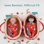 BABESIDE Juego de 8 piezas de ropa de muñeca de bebé Reborn de Navidad con moisés para muñecas de 17 a 22 pulgadas, accesorios de Navidad con manta de calcetín de Navidad, regalo ideal para niños a partir de 3 años