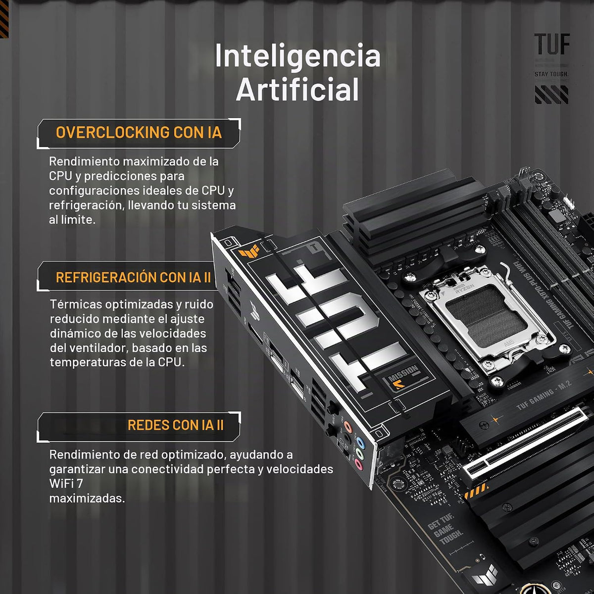 ASUS TUF Gaming X870-PLUS WiFi AMD AM5 X870 ATX Placa base, 16+2+1,...