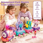 Juego de tren eléctrico para niñas con vapor, música y luces