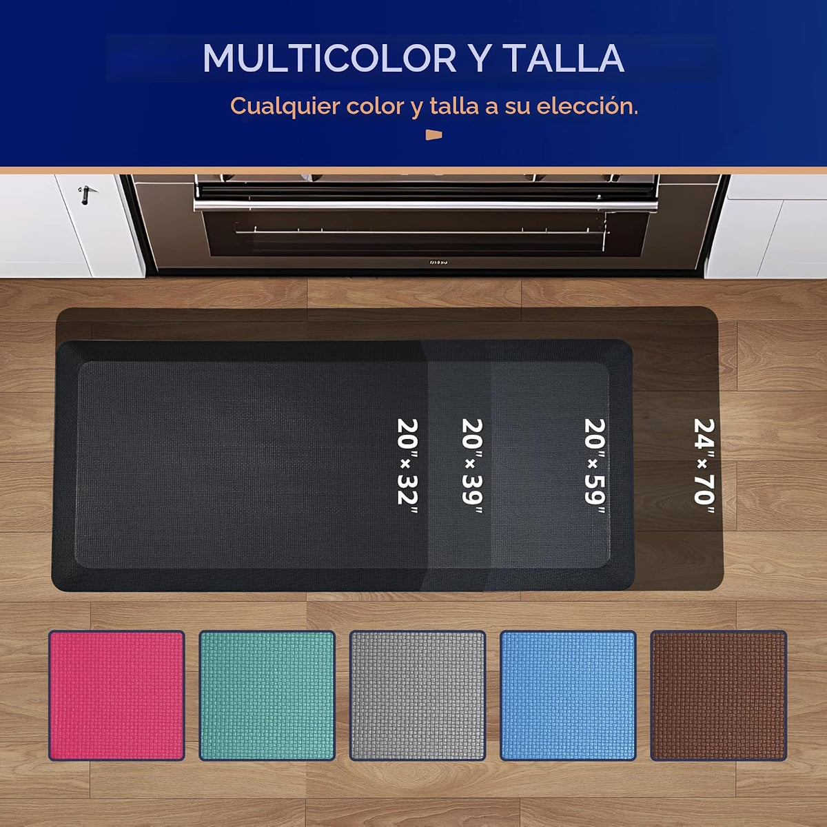 FEATOL Tapete antifatiga para escritorio de pie y suelo de cocina, 9/10