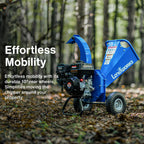 Landworks Mini-trituradora para madera resistente, 7 HP, diseño compacto, 3 pulgadas, capacidad máxima.