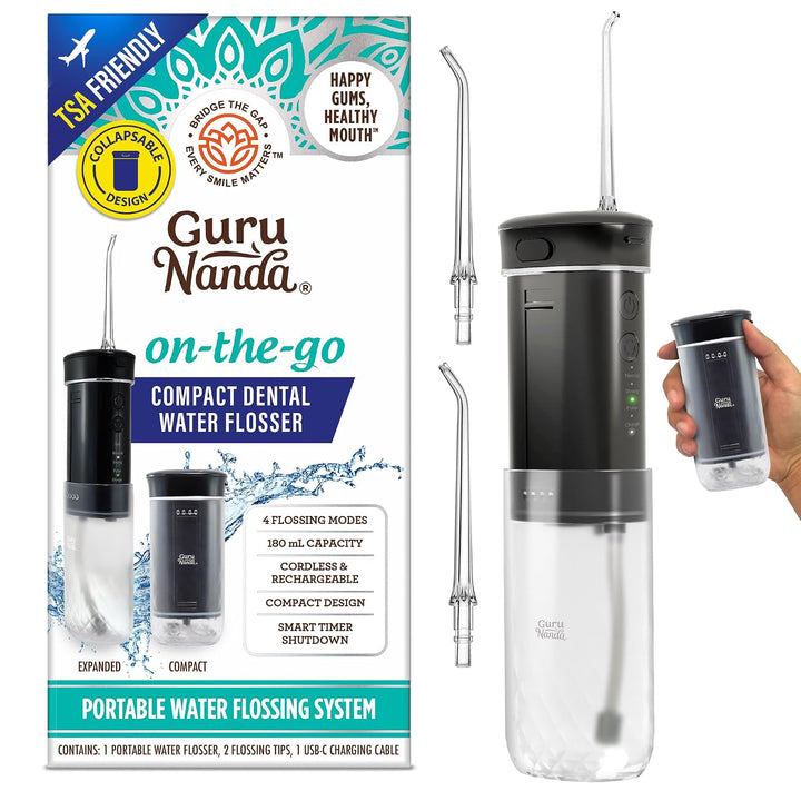 GuruNanda Mini irrigador de agua de viaje \u2013 Irrigador oral ina...