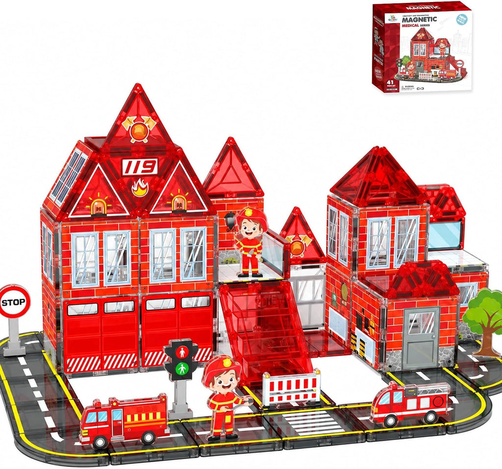 Juego de azulejos magnéticos (estación de incendios)