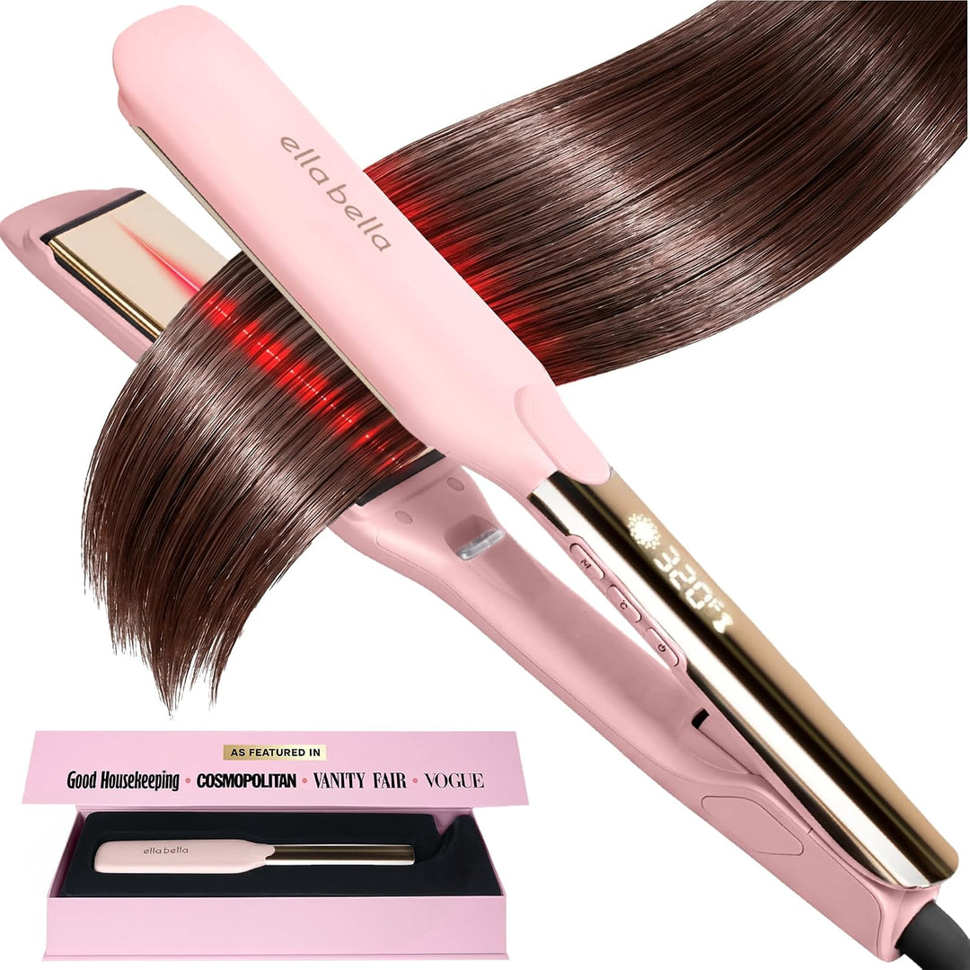 ELLA BELLA® Titanium Flat Iron Hair Straightener Large with Infrare...