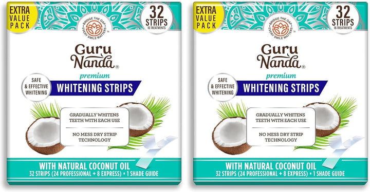 GuruNanda - Kit de tiras blanqueadoras dentales, tratamiento de 16...