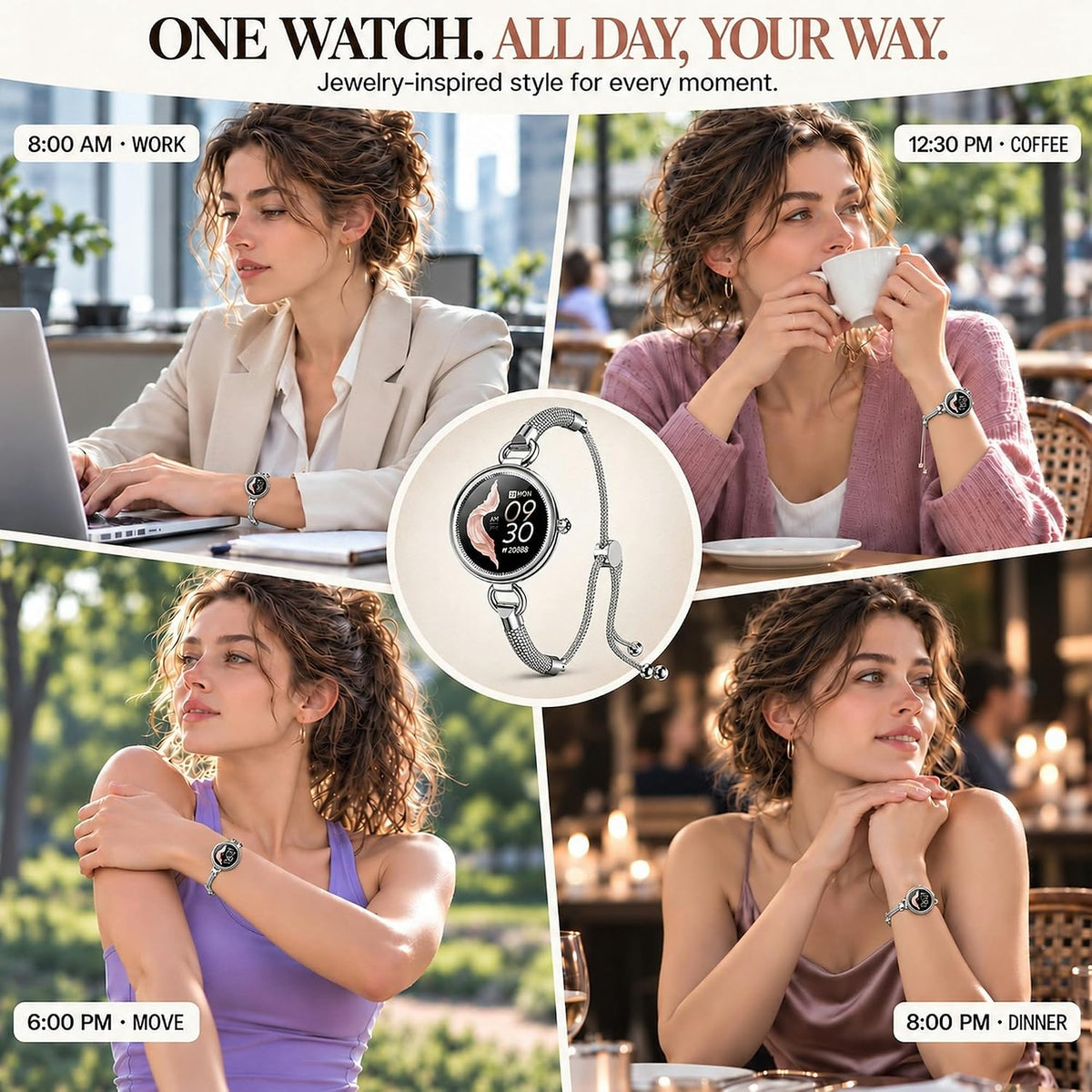 Relojes inteligentes para mujer, AMOLED de 1.19", IP68
