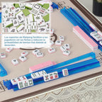Soportes Premium Transparentes para Mahjong con Empujadores, Paquete de 4 Soportes Antideslizantes de Acrílico