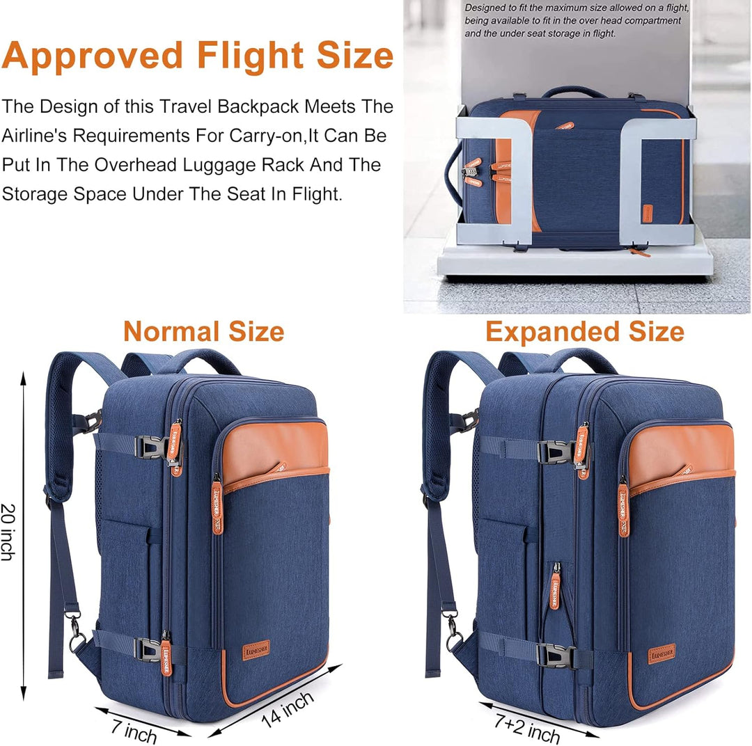 Lumesner - Mochilas de viaje para llevar, extragrandes de 40L, apro...