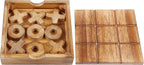 Tic Tac Toe y juego de mesas 4 en una fila, línea clásica de tablero para sala de estar, decoración de mesa rústica y uso como parte superior de juego de madera para decoración de habitación