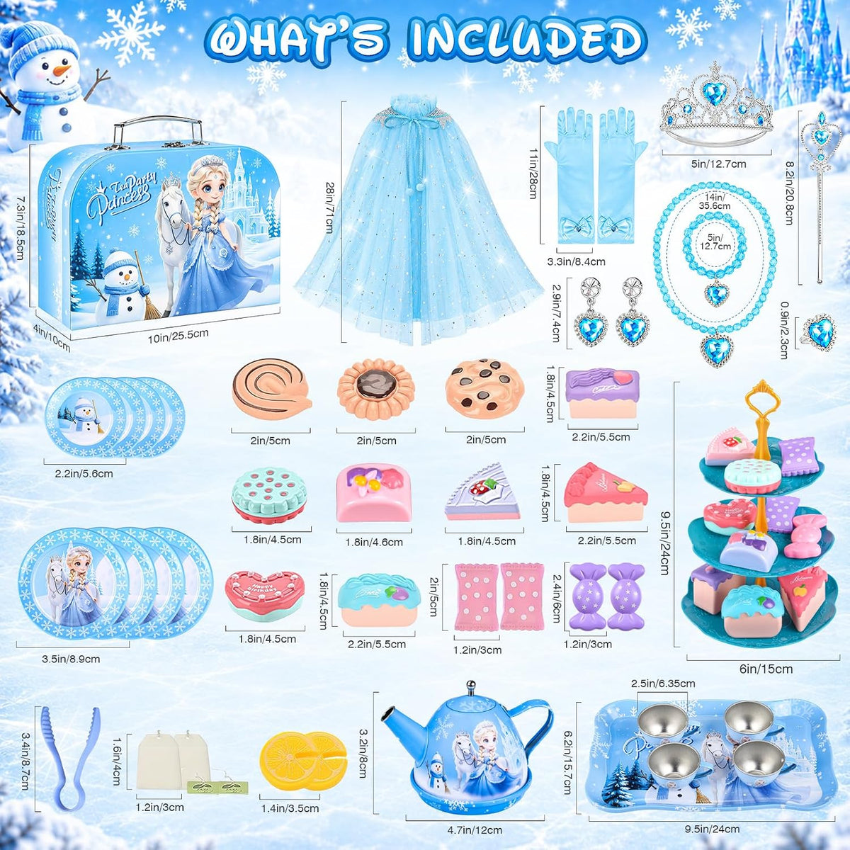 Juego de fiesta de té para niñas pequeñas, juguetes de simulación y vestido