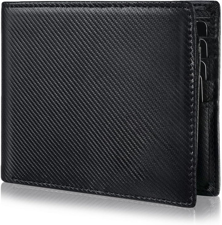 Billetera de cuero para hombre con bloqueo RFID plegable con 12 ran...
