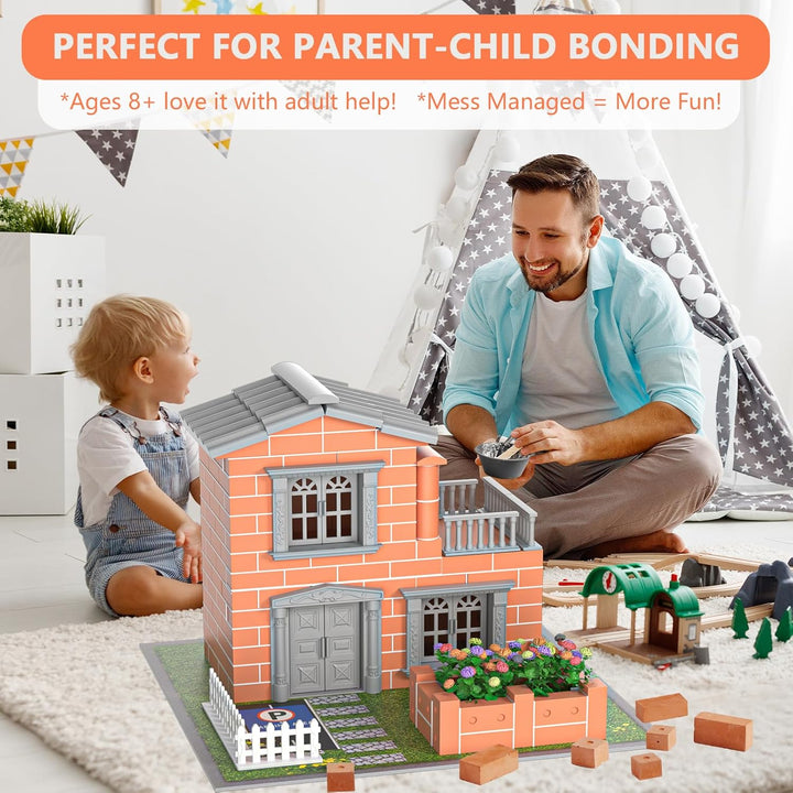 Mini kit de construcción de casa para niños de 8 años en