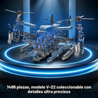 1486 piezas V-22 Osprey Militar Tiltrotor Avión Bloques de Construcción