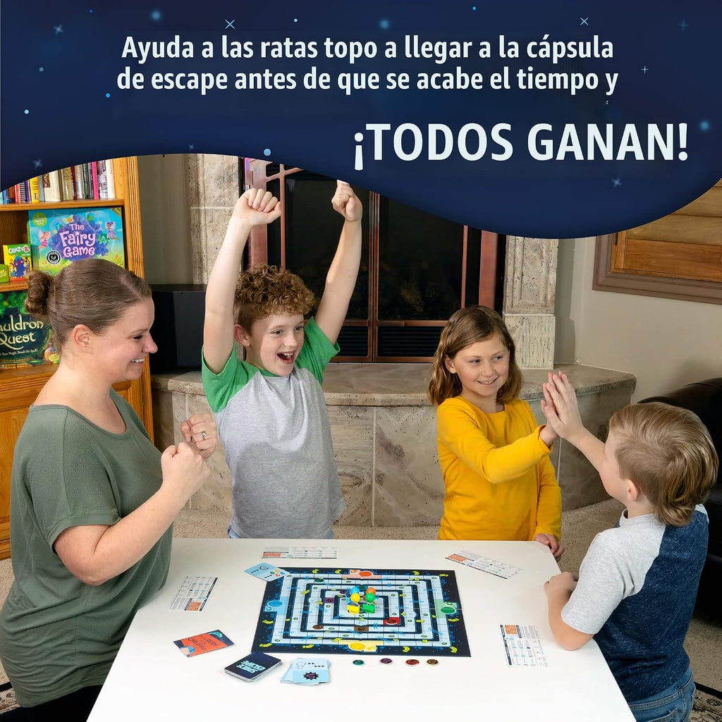 Peaceable Kingdom Space Escape – Juego de estrategia cooperativa de aventura espacial por el inventor de Pandemic – ¡Usa el trabajo en equipo para ganar! – Ideal para familias con niños de 7 años en