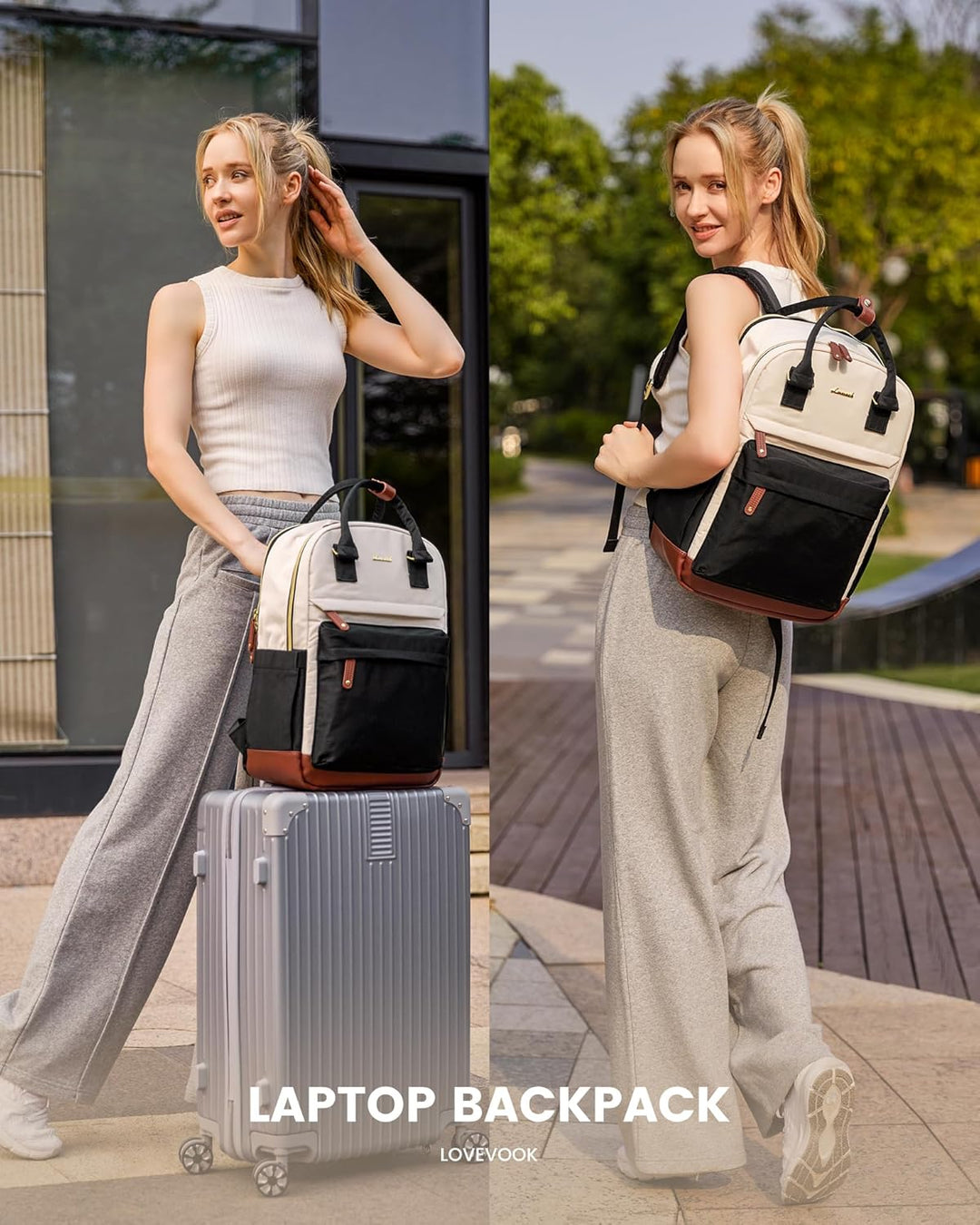 LOVEVOOK Mochila para laptop de viaje para mujer, bolsa antirrobo p...