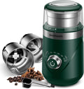 SHARDOR Molinillo de café eléctrico de hoja súper silenciosa, perilla giratoria de control de molienda temporizada, ajustable grueso a fino para granos de café, especias y hierbas, con 2 cuencos de