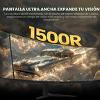 CRUA Monitor curvo para juegos de 34 pulgadas, WQHD 21:9 3440x1440...