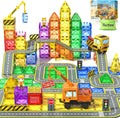 Soyee 102 azulejos magnéticos con 2 coches y 2 grúas