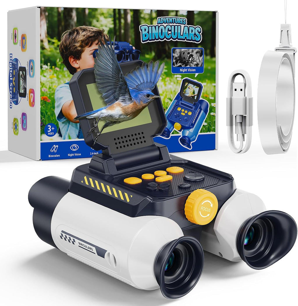Binoculares de visión nocturna para niños, 48MP, pantalla de 2.4
