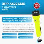 Nightstick XPP-5422GMX X-Series Linterna de doble luz intrínsecamente segura con imanes duales, verde/negro
